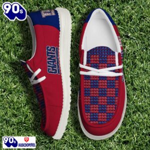 Personalized New York Giants NFL 32 Teams HeyDude Canvas Loafer Shoes