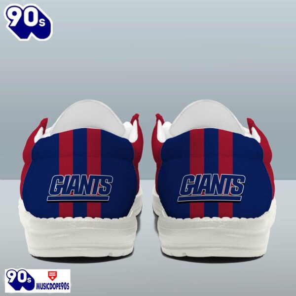 Personalized New York Giants NFL Team White Canvas Loafer Shoes