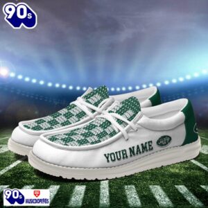 Personalized New York Jets NFL 32 Teams HeyDude Canvas Loafer Shoes