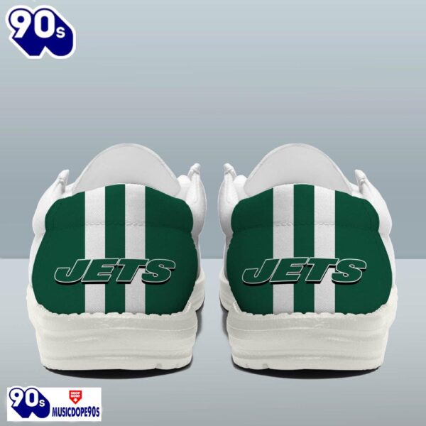 Personalized New York Jets NFL Team White Canvas Loafer Shoes