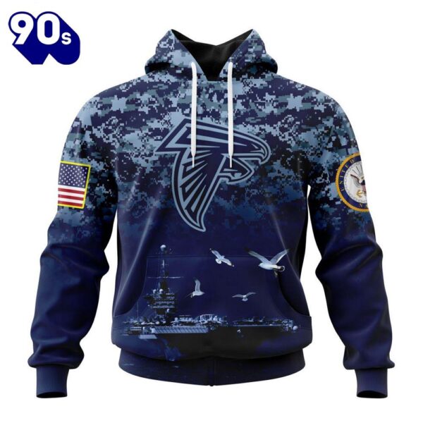 Personalized NFL Atlanta Falcons Honor US Navy Veterans 3D Hoodie Shirt