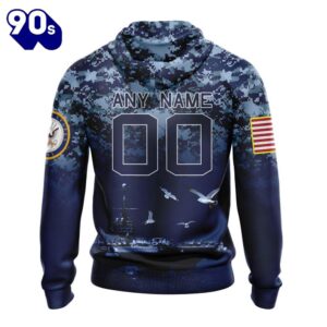 Personalized NFL Atlanta Falcons Honor US Navy Veterans 3D Hoodie Shirt