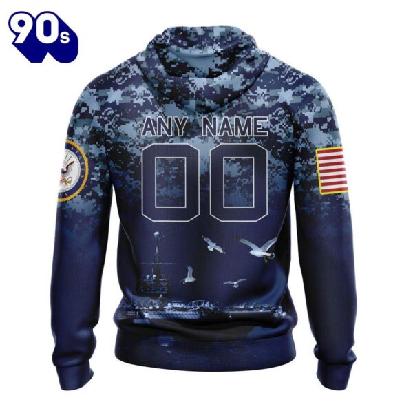 Personalized NFL Baltimore Ravens Honor US Navy Veterans 3D Hoodie Shirt