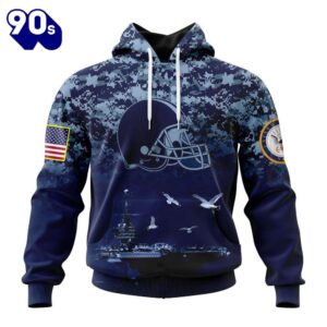 Personalized NFL Cleveland Browns Honor US Navy Veterans 3D Hoodie Shirt