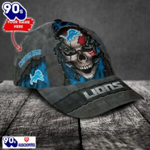 Personalized NFL Detroit Lions Skull Cap V3