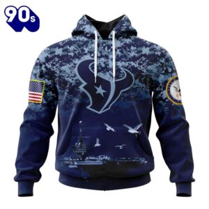 Personalized NFL Houston Texans Honor US Navy Veterans 3D Hoodie Shirt