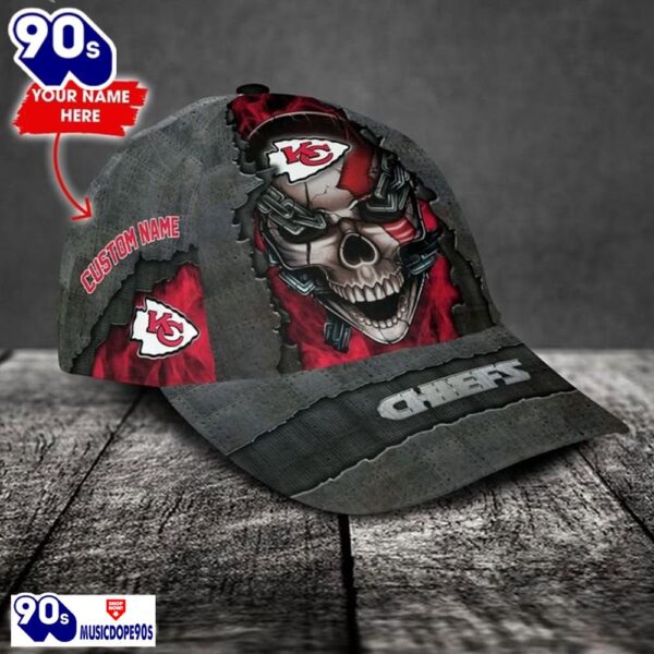 Personalized NFL Kansas City Chiefs Skull Cap V3