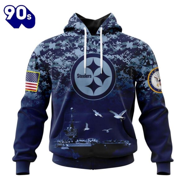 Personalized NFL Pittsburgh Steelers Honor US Navy Veterans 3D Hoodie Shirt