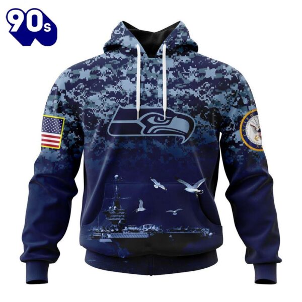 Personalized NFL Seattle Seahawks Honor US Navy Veterans 3D Hoodie Shirt