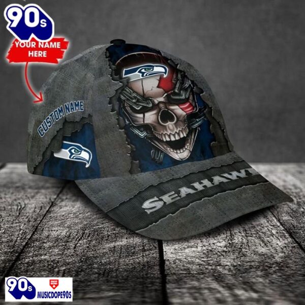 Personalized NFL Seattle seahawks Skull Cap V3