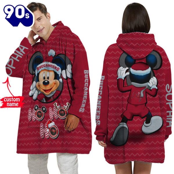 Personalized NFL Tampa Bay Buccaneers Disney Mickey Blanket Hoodie