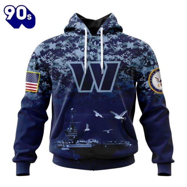 Personalized NFL Washington Commanders Honor US Navy Veterans 3D Hoodie Shirt