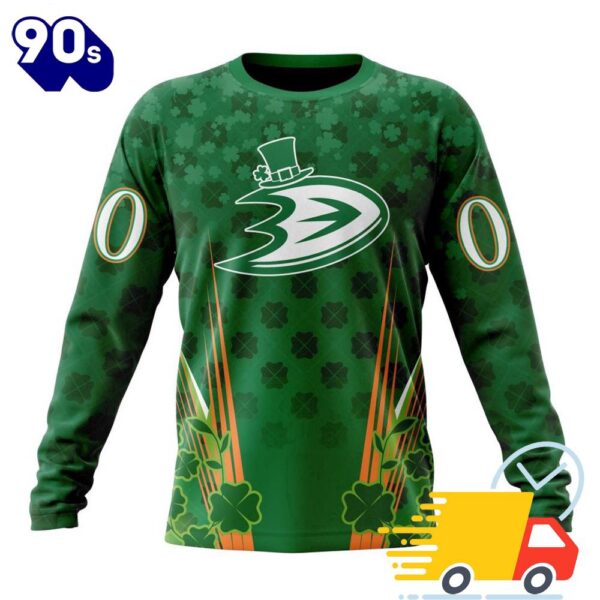 Personalized NHL Anaheim Ducks Full Green Design For St. Patrick’s Day All Over Print Shirts