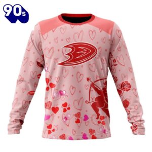 Personalized NHL Anaheim Ducks Special Design For Valentines Day All Over Print Shirt