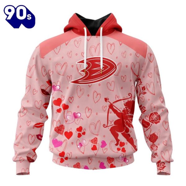 Personalized NHL Anaheim Ducks Special Design For Valentines Day All Over Print Shirt