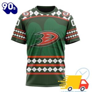 Personalized NHL Anaheim Ducks Specialized Unisex Kits Hockey Celebrate St Patrick's Day 3D Shirts