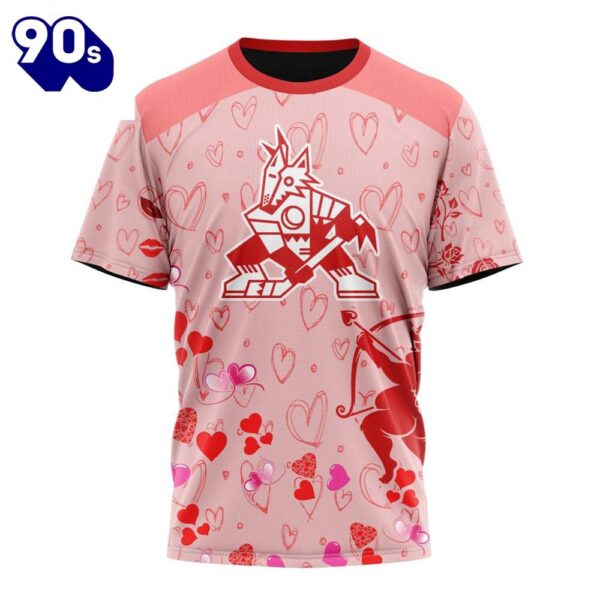 Personalized NHL Arizona Coyotes Special Design For Valentines Day All Over Print Shirt