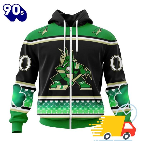 Personalized NHL Arizona Coyotes Specialized Unisex Kits Hockey Celebrate St Patrick’s Day All Over Print Shirts