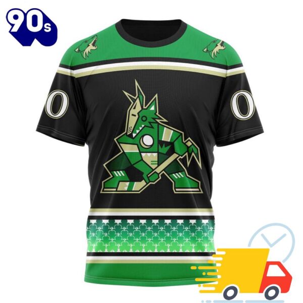 Personalized NHL Arizona Coyotes Specialized Unisex Kits Hockey Celebrate St Patrick’s Day All Over Print Shirts