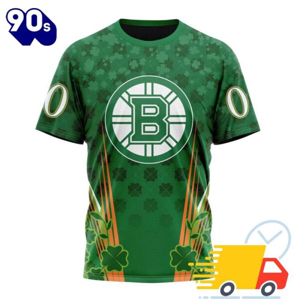 Personalized NHL Boston Bruins Full Green Design For St. Patrick’s Day All Over Print Shirts