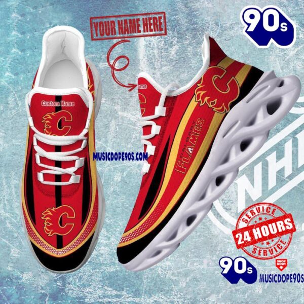 Personalized NHL Calgary Flames Clunky Max Soul Shoes, Calgary Flames Custom Name Shoes