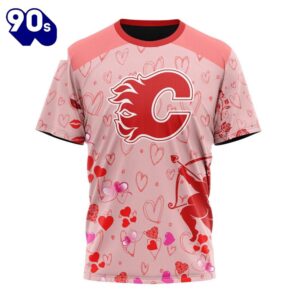 Personalized NHL Calgary Flames Special Design For Valentines Day All Over Print Shirt