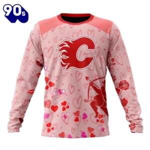 Personalized NHL Calgary Flames Special Design For Valentines Day All Over Print Shirt