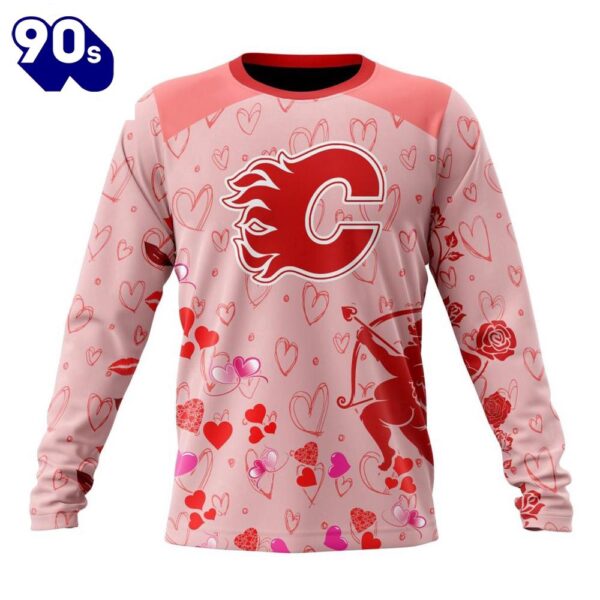 Personalized NHL Calgary Flames Special Design For Valentines Day All Over Print Shirt