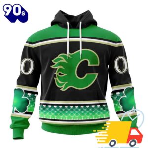 Personalized NHL Calgary Flames Specialized Unisex Kits Hockey Celebrate St Patrick's Day All Over Print Shirts