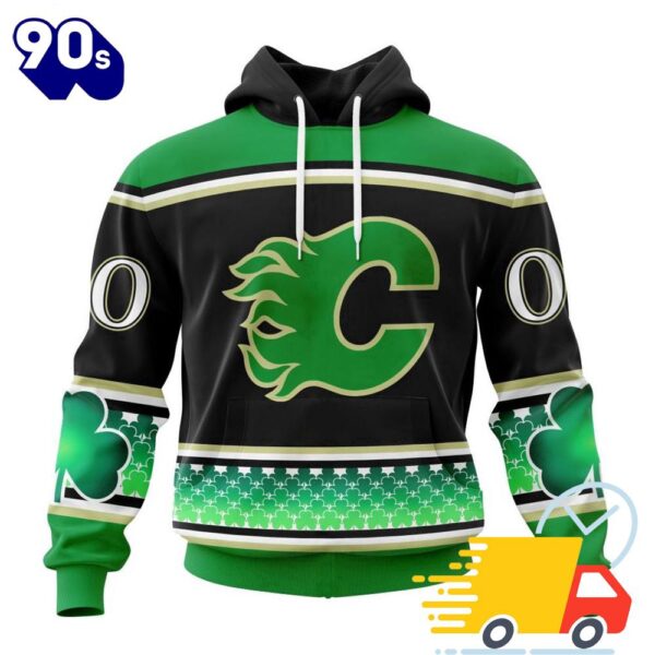 Personalized NHL Calgary Flames Specialized Unisex Kits Hockey Celebrate St Patrick’s Day All Over Print Shirts