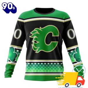 Personalized NHL Calgary Flames Specialized Unisex Kits Hockey Celebrate St Patrick’s Day All Over Print Shirts