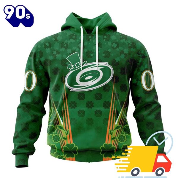 Personalized NHL Carolina Hurricanes Full Green Design For St. Patrick’s Day All Over Print Shirts