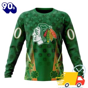 Personalized NHL Chicago Blackhawks Full Green Design For St. Patrick's Day All Over Print Shirts