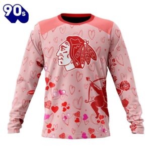 Personalized NHL Chicago Blackhawks Special Design For Valentines Day All Over Print Shirt