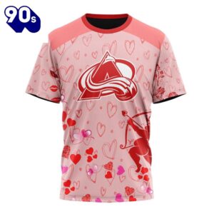 Personalized NHL Colorado Avalanche Special Design For Valentines Day All Over Print Shirt