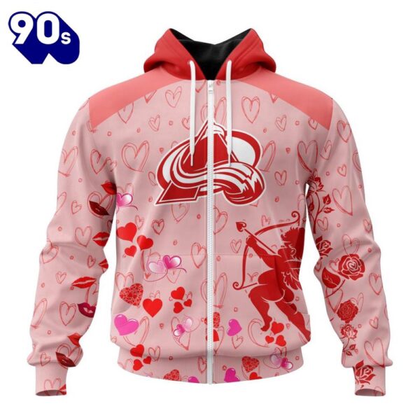 Personalized NHL Colorado Avalanche Special Design For Valentines Day All Over Print Shirt