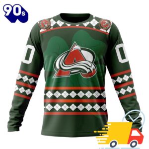 Personalized NHL Colorado Avalanche Specialized Unisex Kits Hockey Celebrate St Patrick's Day 3D Shirts