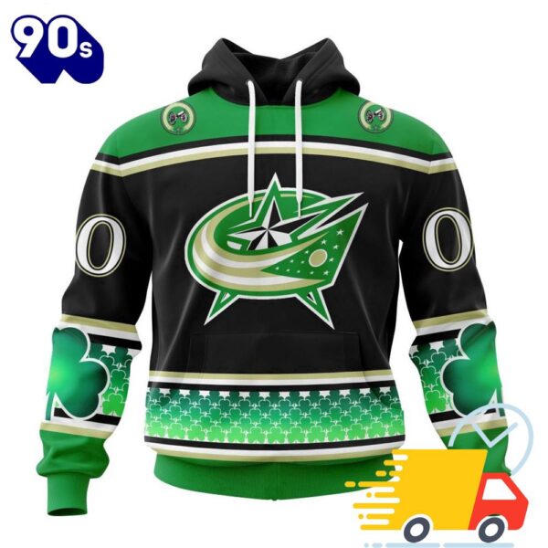 Personalized NHL Columbus Blue Jackets Specialized Unisex Kits Hockey Celebrate St Patrick’s Day 3D Shirts