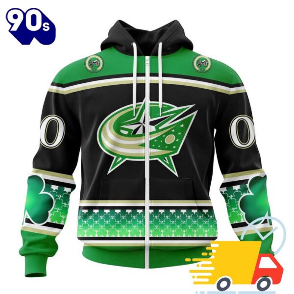 Personalized NHL Columbus Blue Jackets Specialized Unisex Kits Hockey Celebrate St Patrick’s Day 3D Shirts