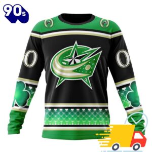 Personalized NHL Columbus Blue Jackets Specialized Unisex Kits Hockey Celebrate St Patrick's Day 3D Shirts