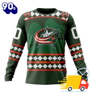 Personalized NHL Columbus Blue Jackets Specialized Unisex Kits Hockey Celebrate St Patrick's Day All Over Print Shirts