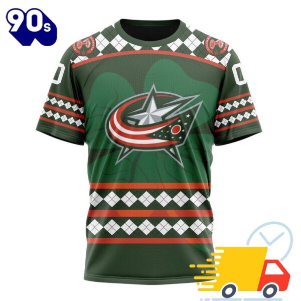 Personalized NHL Columbus Blue Jackets Specialized Unisex Kits Hockey Celebrate St Patrick’s Day All Over Print Shirts