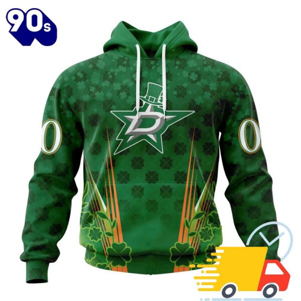 Personalized NHL Dallas Stars Full Green Design For St. Patrick’s Day All Over Print Shirts