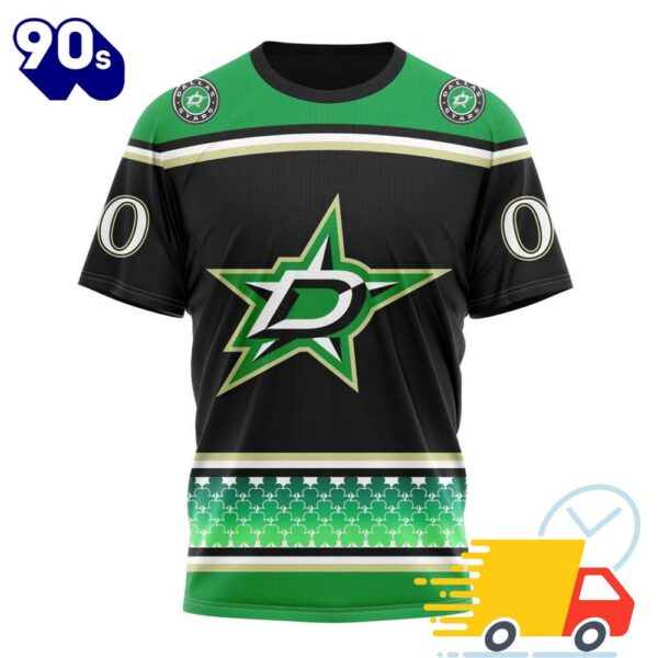 Personalized NHL Dallas Stars Specialized Unisex Kits Hockey Celebrate St Patrick’s Day All Over Print Shirts