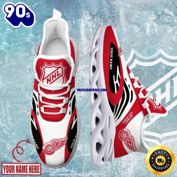 Personalized NHL Detroit Red Wings Clunky Max Soul Shoes For Fans, Detroit Red Wings Custom Name Shoes