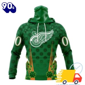 Personalized NHL Detroit Red Wings Full Green Design For St. Patrick's Day All Over Print Shirts