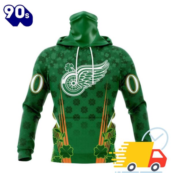 Personalized NHL Detroit Red Wings Full Green Design For St. Patrick’s Day All Over Print Shirts