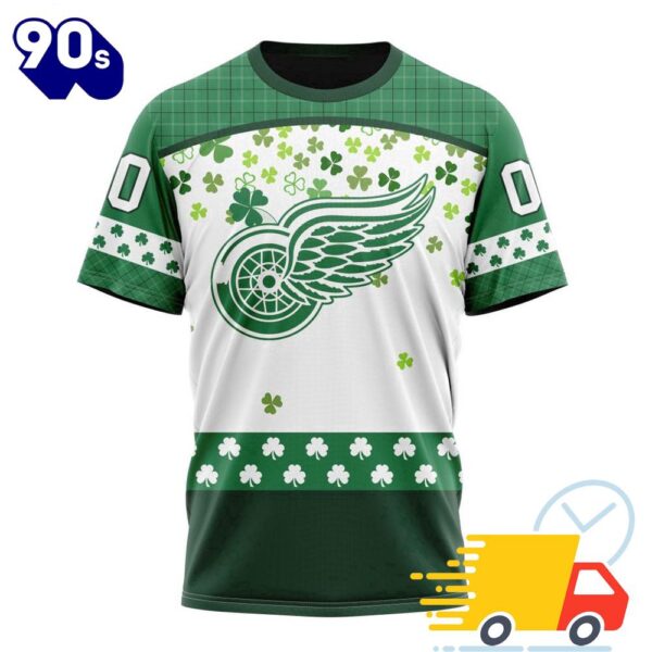 Personalized NHL Detroit Red Wings Special Design For St. Patrick Day All Over Print Shirts