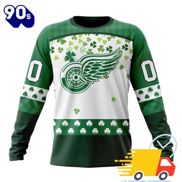 Personalized NHL Detroit Red Wings Special Design For St. Patrick Day All Over Print Shirts