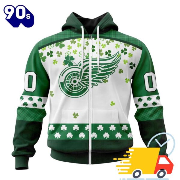 Personalized NHL Detroit Red Wings Special Design For St. Patrick Day All Over Print Shirts